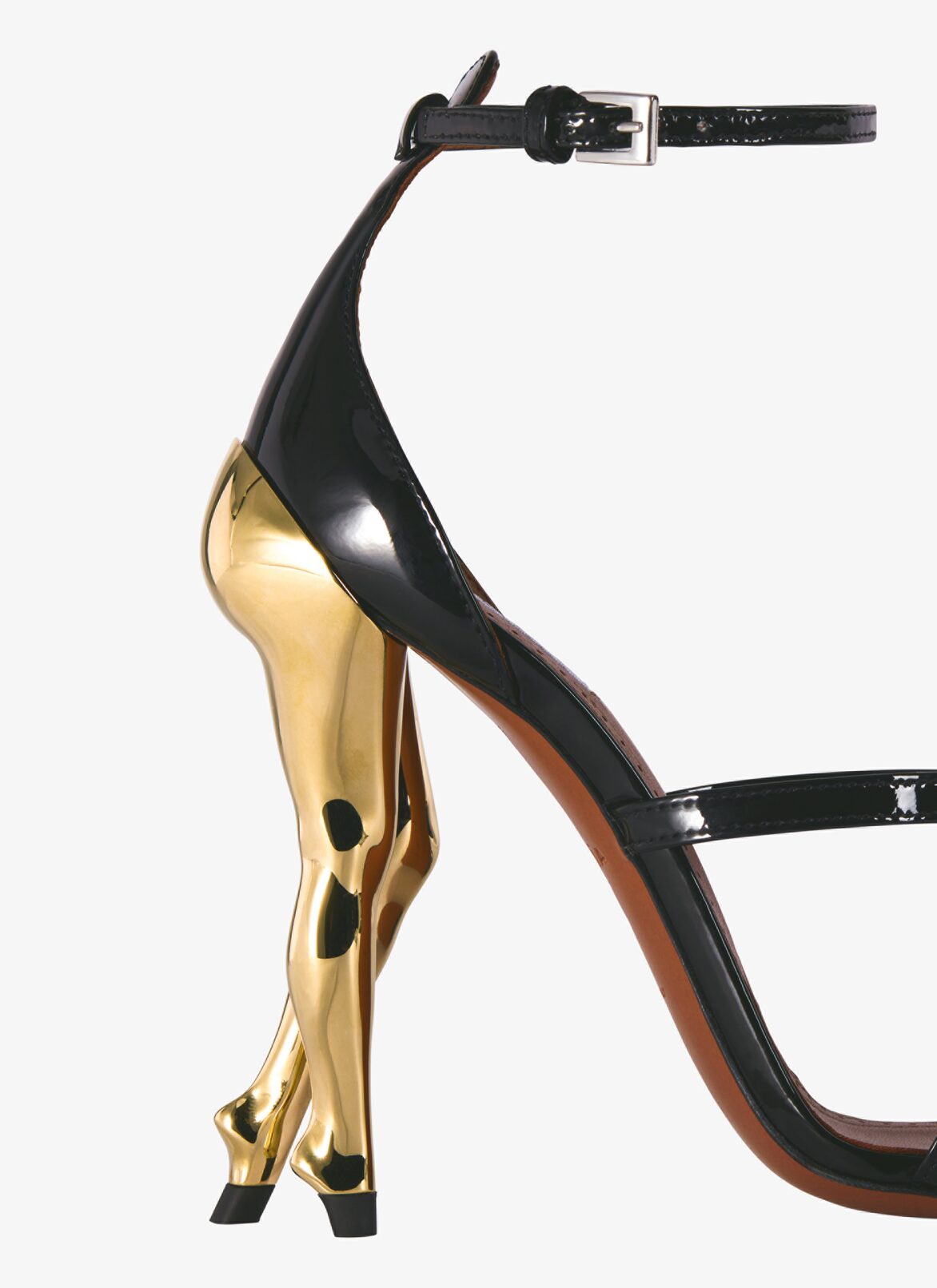 CABARET SANDALS IN PATENT CALFSKIN ALAÏA GOLD CABARET SANDALS IN PATENT CALFSKIN